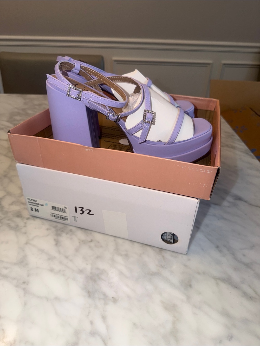 Wild Pair Lilac Platform Block Heel Sandals